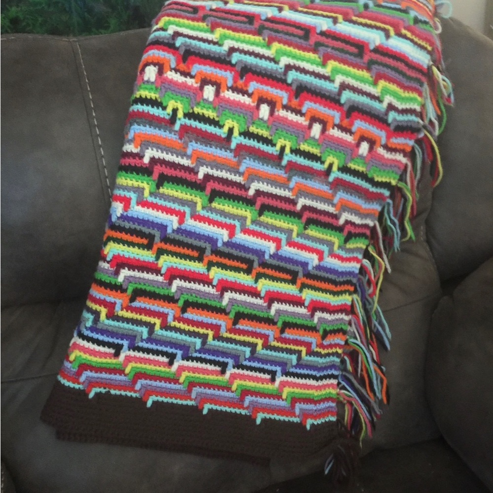 VINTAGE HANDCRAFTED Afghan            (Over 80 Years Old)  Never Used!